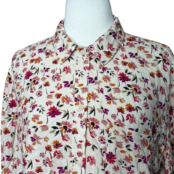 BeachLunchLounge Viscose Floral Long Sleeve Button Down Size XL - Picture 4 of 7